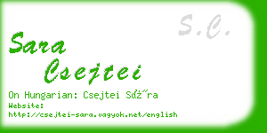 sara csejtei business card